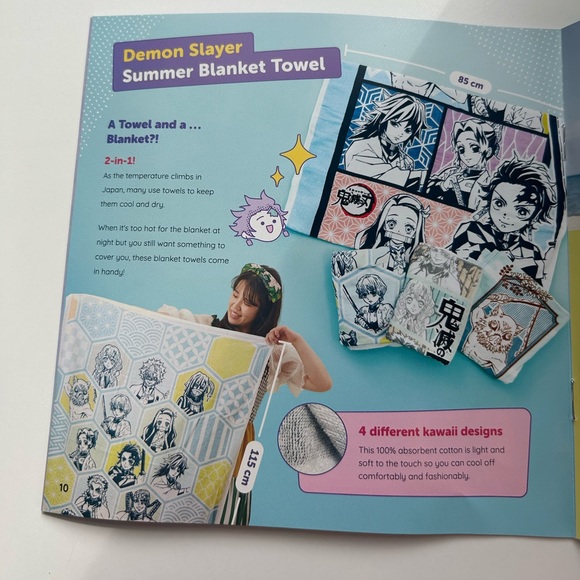 NWT yume twins demon slayer summer blanket towel - Picture 3 of 3